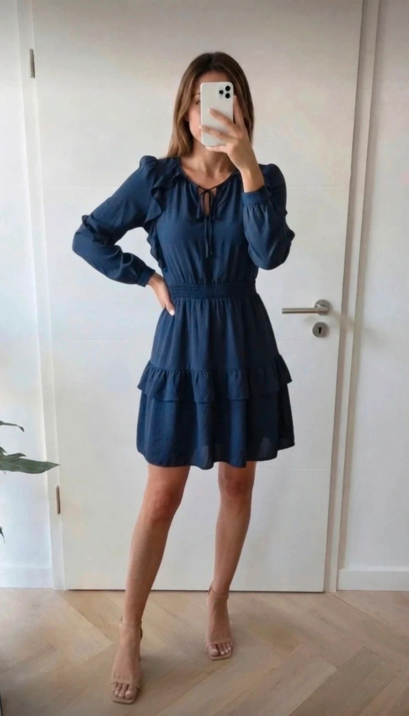 Marine blauwe jurk van promod, maat M – photo 2